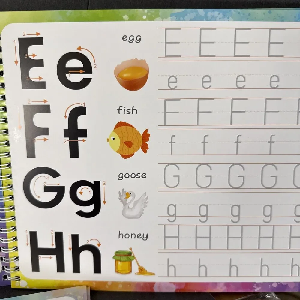 Grooved Writing Practice Handwriting books numbers letter puzzle nature patterns